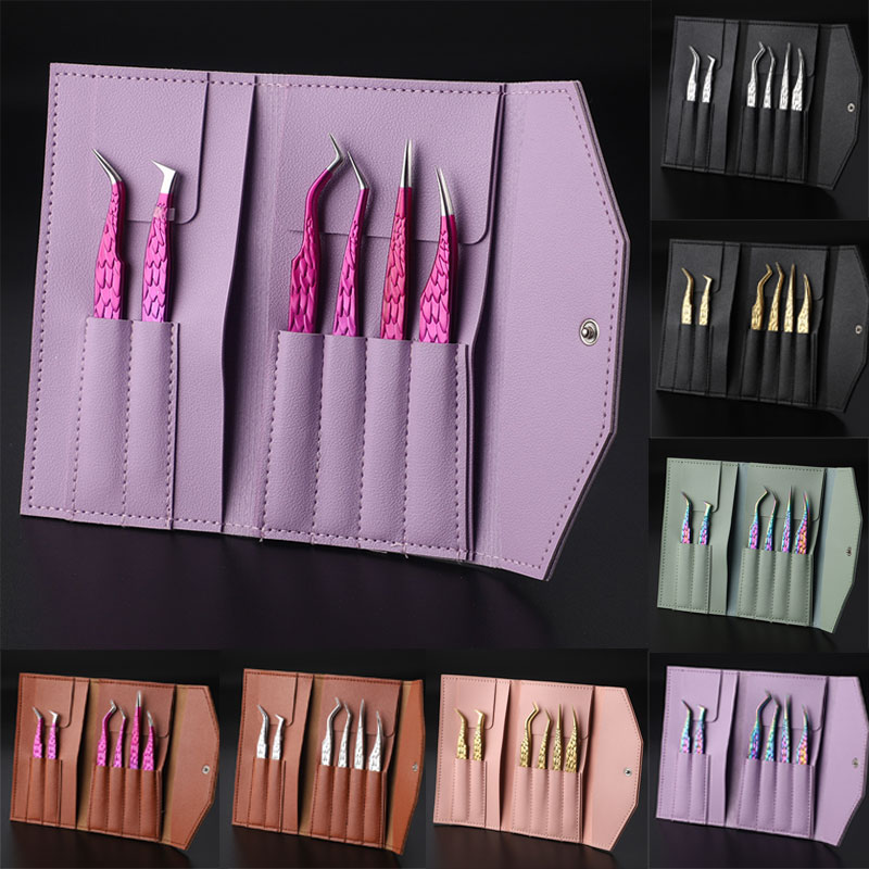 Planted Clip Tweezers - 6PCS แหนบขนตาปลอมชุดสําหรับปลอมพัดลม Lashes Extensions ปลูกคิ้วคลิปขนตาแหนบแต่งหน้าเล็บชุดเครื่องมือ