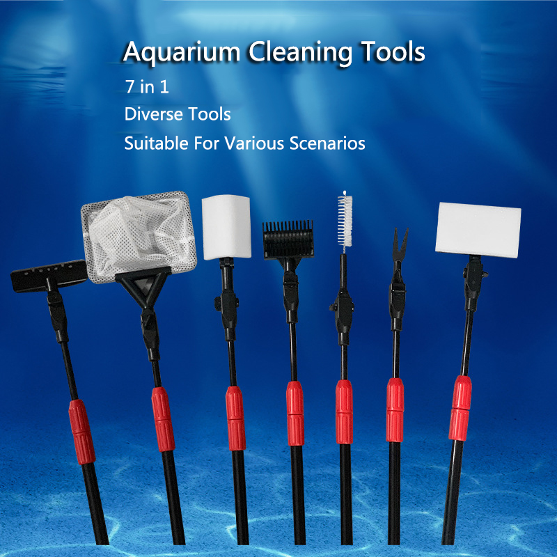 Planted Aquarium Cleaning Kit - 7in1 Aquarium Fish Tanks ชุดเครื่องมือทําความสะอาดสาหร่ายชุดทําความสะอาดถัง Aquarium