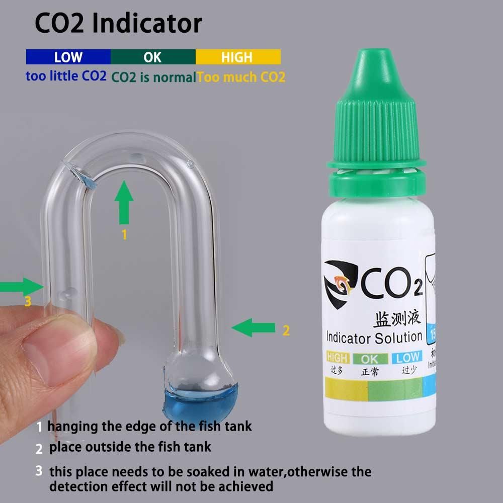Glass Co2 Drop Checker - เครื่องตรวจสอบคุณภาพน้ำในตู้ปลา สำหรับพืชน้ำ อุปกรณ์วัดค่า pH เครื่องวัด CO2