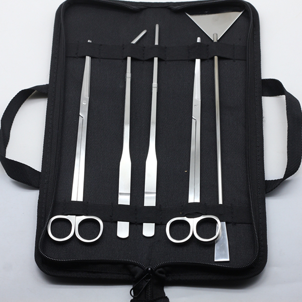 Planted Aquarium Cleaning Kit - 3/5 ชิ้น/เซ็ตชุดเครื่องมือทําความสะอาดตู้ปลาแหนบ Curve SCISSOR ถังปลาน้ําพืชหญ้าสแตนเลสเครื่องมือบํารุงรักษาชุด