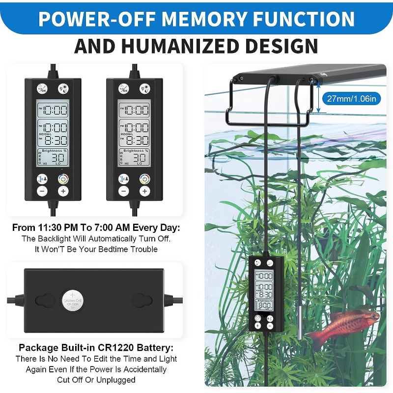 ไฟตู้ปลาแบบตั้งโปรแกรมได้ 24/7 - Planted Aquarium Cycling บทวิจารณ์และราคา