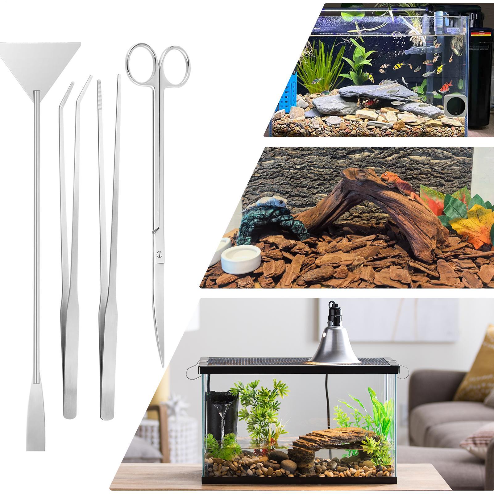 ชุดเครื่องมือตู้ปลา 4 ชิ้นชุดท - Planted Aquarium Cleaning Kit บทวิจารณ์และราคา
